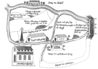 Chertsey Abbey, plan of the Demesne from the Exchequer Ledger