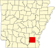 Map of Arkansas highlighting Drew County