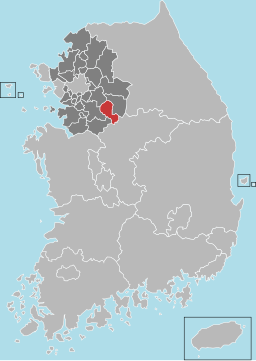 Icheons läge i Gyeonggi och Sydkorea.