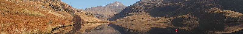 File:Knoydart banner Reflection off Loch an Dubh Lochain.JPG