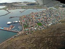 Luchtbeeld van de stad