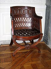 "Etruscan" chair for Petit Trianon by Hubert Robert and Georges Jacob (1787), Palace of Versailles