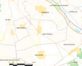 Mapa obce Saint-Andiol