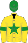 Yellow, green star, armlets and cap