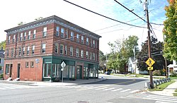 The Oakdale Pharmacy building, a former streetcar stop and one of the neighborhood's few commercial blocks