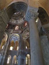 Minas Tirith's towering stone hall of Ecthelion has been compared to Ravenna's 6th century Basilica of San Vitale.[22]