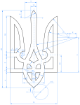 Dimensioning of the Coat of Arms of Ukraine, the Tryzub