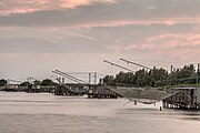 Padellone (or bilancione) lift nets in Comacchio, Ferrara, Italy