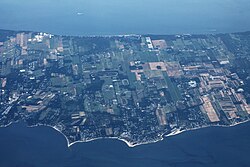 Aerial view of Jamesport, New York