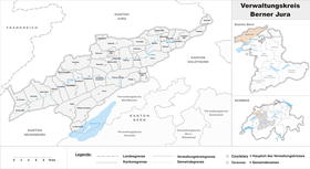 Localisation de Arrondissement administratif du Jura bernois