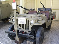 Willys MB Jeep from the Samson's Foxes unit in the independence war (1948) with wire catcher