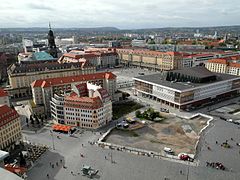 View from the Frauenkirche over the reborn Neumarkt, Kulturpalast and Altmarkt, 2012