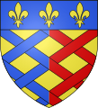 Blason attribué par Charles d'Hozier (~1696) : d'or à un fretté parti d'azur et de gueules, au chef de France moderne.