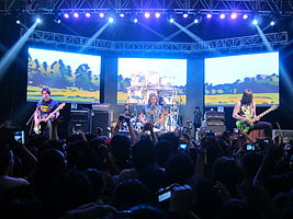 Pierce the Veil performing at the SM City North EDSA Skydome in the Philippines