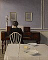 Vilhelm Hammershøi, Interior con mujer al piano