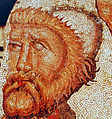 Part of a Roman mosaic depicting Odysseus at Skyros unveiling the disguised Achilles,[32] from La Olmeda, Pedrosa de la Vega, Spain, 5th century AD