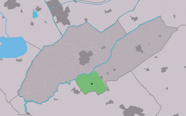 Lokaasje Blesdike (grien) yn de gemeente Weststellingwerf