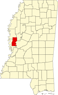 Map of Misisipi highlighting Sharkey County