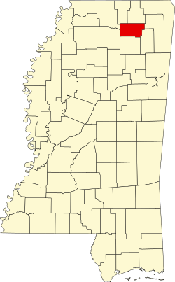 Karte von Union County innerhalb von Mississippi