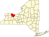 State map highlighting Monroe County