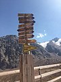 Directional signpost at Talgarsky Pass