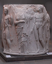 A drum from the base of a column from the 4th-century rebuilding at Ephesus in the British Museum