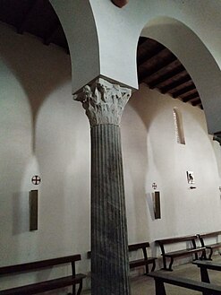 Column inside the church of St. Peter Alli Marmi.