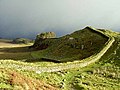 Image 78Hadrian's Wall was built in the 2nd century AD. It is a lasting monument from Roman Britain. It is the largest Roman artefact in existence. (from Culture of the United Kingdom)