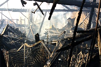 Destroyed building on Hollywood Boulevard.