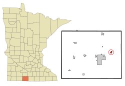 Location within Martin County and state of Minnesota