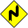 Double curve first to right and then left