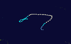 Parcours de l'ouragan Epsilon