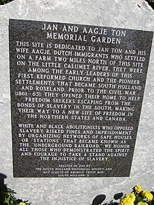 Jan Ton Memorial Plaque in South Holland, IL