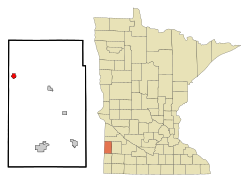 Location of Hendricks within Lincoln County, Minnesota