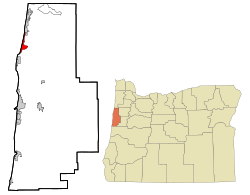 Location of Lincoln Beach, Oregon