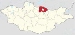 Sijainti Mongoliassa