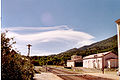 Wave cloud seen from the train station in Corte, Haute-Corse, France