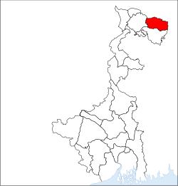 Location of Alipurduar district in West Bengal