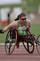 Angie Ballard competindo no Mundial de Atletismo Paralímpico de 2011, em Sydney.