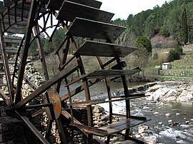 The Gardon river, by the wheel of the mill, at Corbes