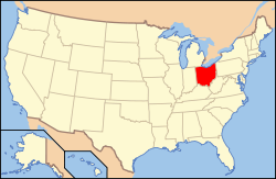Ohio elhelyezkedése az USA-ban