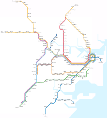 シティレール近郊路線の系統図（2006年現在）