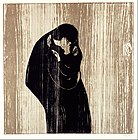 Kiss IV, 1902, woodcut print on wood, 47 cm × 47 cm (18+1⁄2 in × 18+1⁄2 in), Munch Museum, Oslo