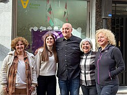 Pilar Garrido, Miren Gorrotxategi, Pablo Fernández, Inma Arias eta Isabel González.