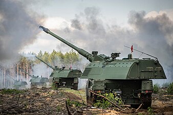 Lithuanian PzH 2000 unit during exercises (August, 2022)