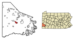 Location of Washington in Washington County, Pennsylvania