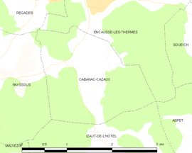 Mapa obce Cabanac-Cazaux