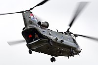 A Royal Air Force Chinook helicopter in Fairford, Gloucestershire, 2012.