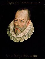 Miguel de Cervantes escribi El Quixote en 1605, 1ᵘ novela moderna y ta na victoria de Lepanto 1571, deteniendo la meyora turcu, como en 1529 en Viena. Sieglu d'Oru, destaquen Quevedo, Camões, Santa Teresa, San Xuan de la Cruz, Góngora, Calderón, Lope de Vega, Tirso de Molina. Rebelión de moriscos 1568, que sofitaben la piratería y a los turcos, espulsaos en 1609. Unión d'Utrecht en 1579 y toma d'Amberes en 1585. Ruta Asia-América y conquista de Filipines.