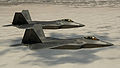 F-22 Raptors over White Sands National Monument on the way to their home base, Holloman Air Force Base, N.M.